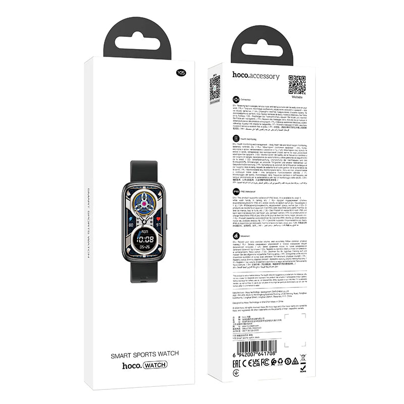 Hoco Smart Sports Wrist Band (Y25) – 1.47" Display, Bluetooth 5.3 - SuperHub