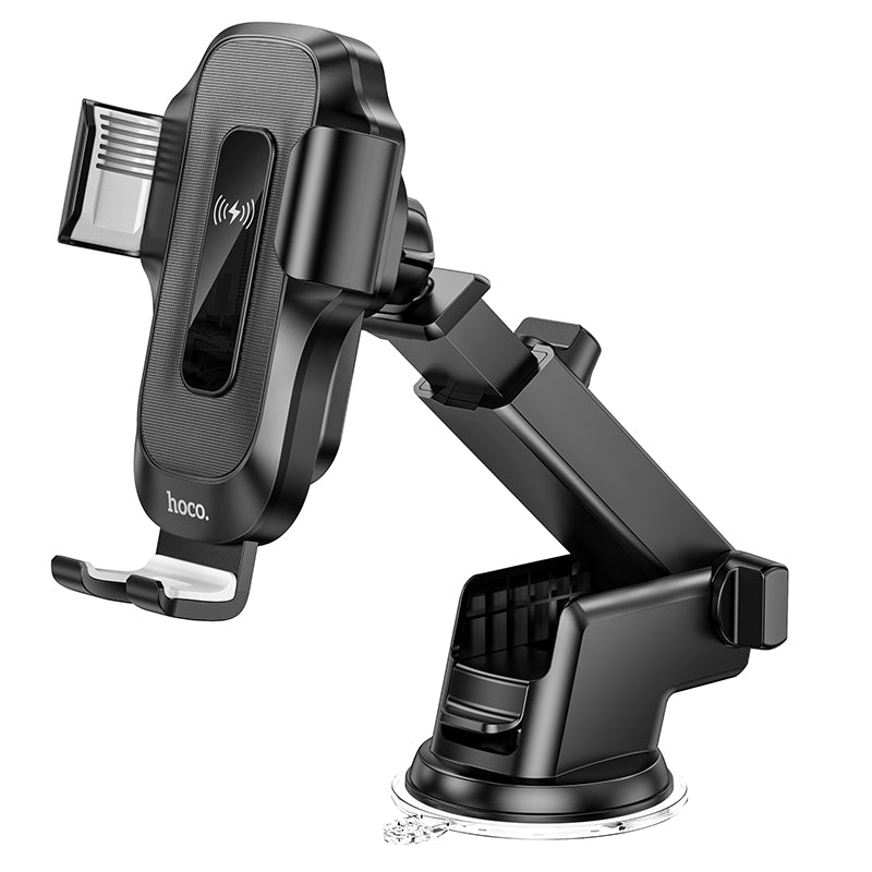 Hoco HW3 15W Automatic Clamping Wireless Charging Phone Holder | Windshield & Dashboard Mount - SuperHub