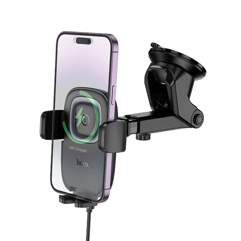 Hoco 15W Wireless Charging Phone Holder for Windshield / Dashboard (HW32) - SuperHub