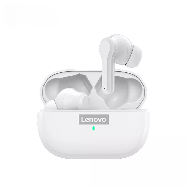 Lenovo LP1S TWS Wireless Bluetooth 5.0 Waterproof Sport Noise Reduction HIFI Bass Earphone with Mic- White - SuperHub
