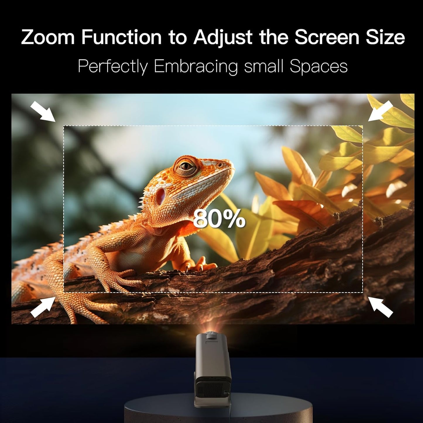 HY320 Projector - WiFi 6, BT 5.0, Android 11 - Native 1080P/4K Decoding - 180° Rotatable - SuperHub