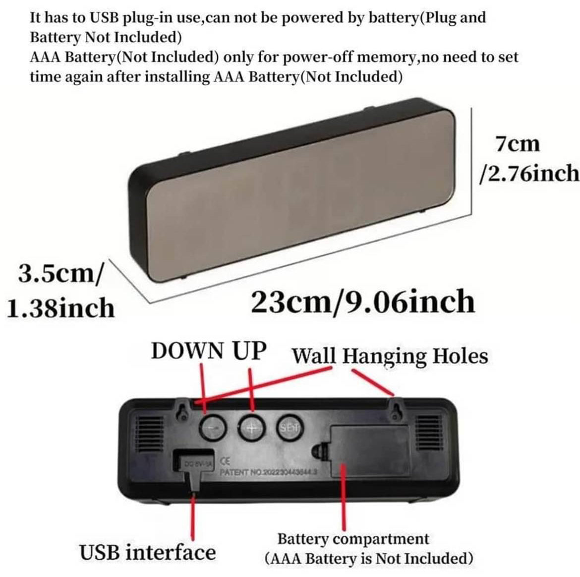Digital Clock with Temperature and Humidity - SuperHub