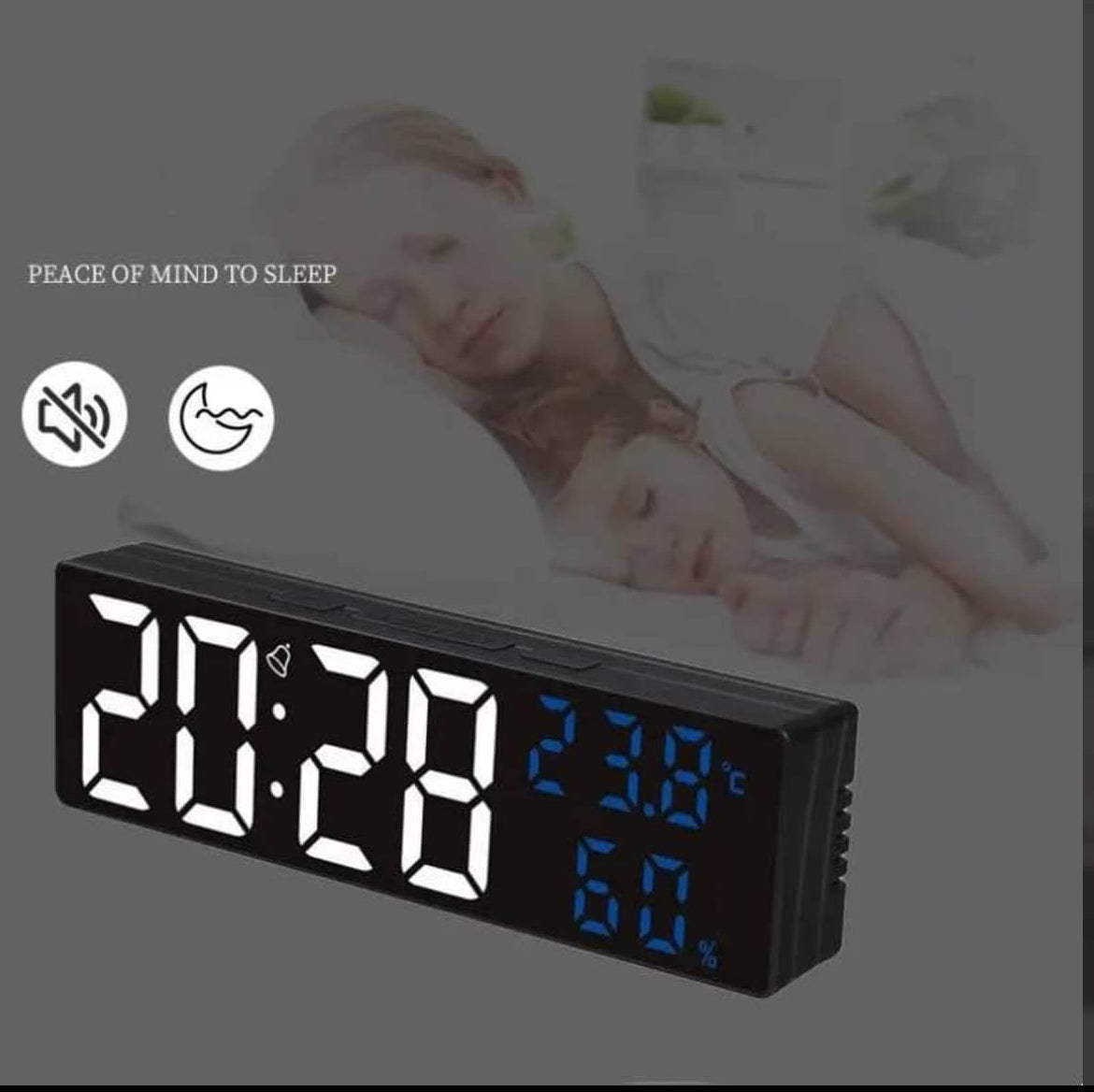 Digital Clock with Temperature and Humidity - SuperHub