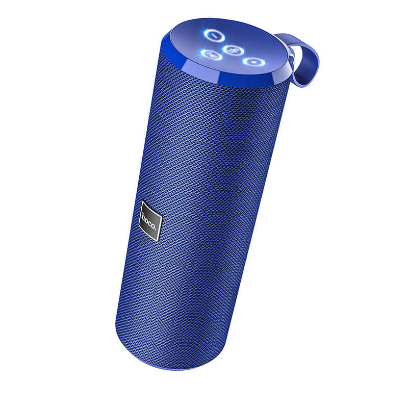 Hoco BS33 Voice portable Bluetooth speaker in blue with built-in controls and compact design, ideal for wireless audio on the go.