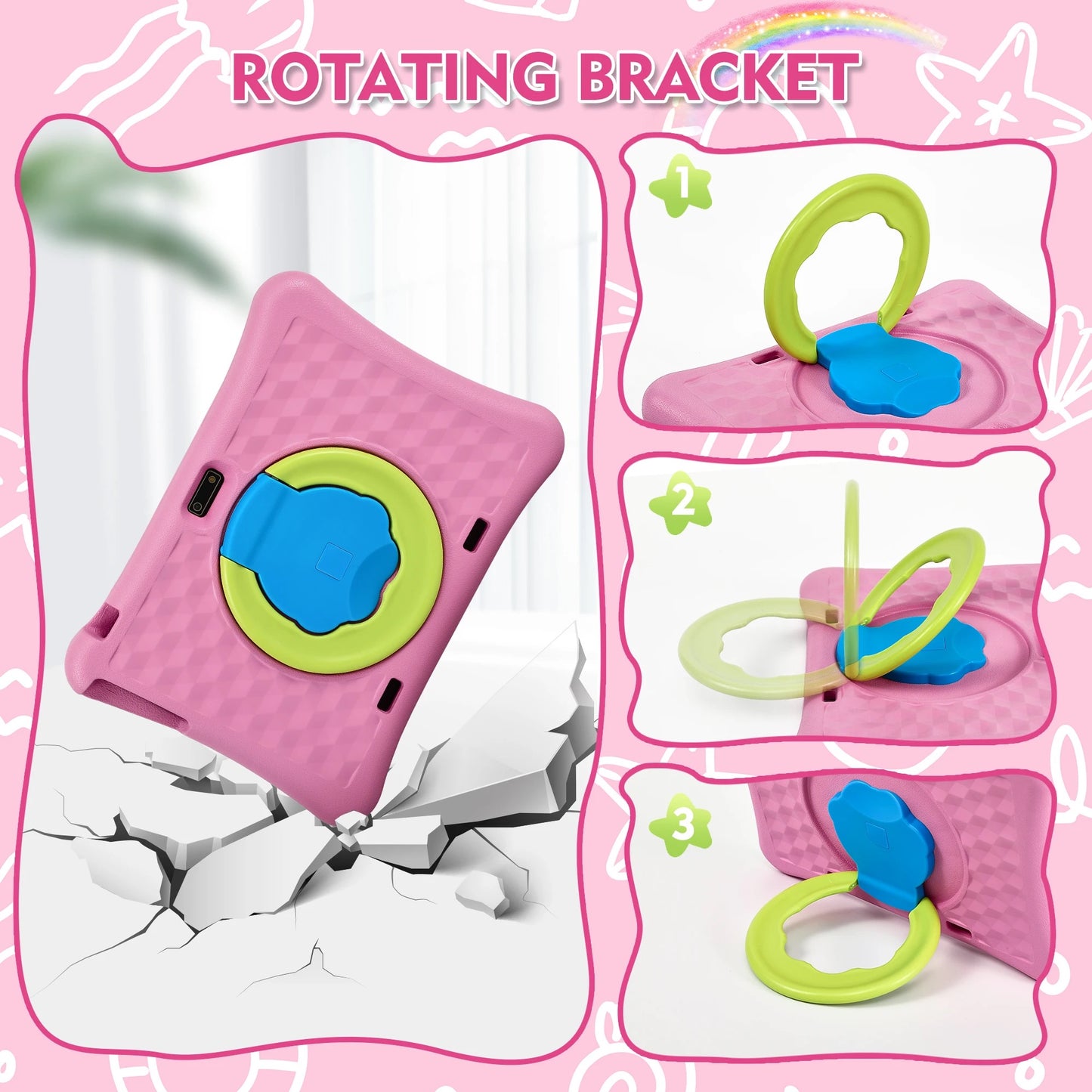 Veidoo 10.1 inch Android Tablet - 4GB RAM AND 64 GB STORAGE - Pink - SuperHub