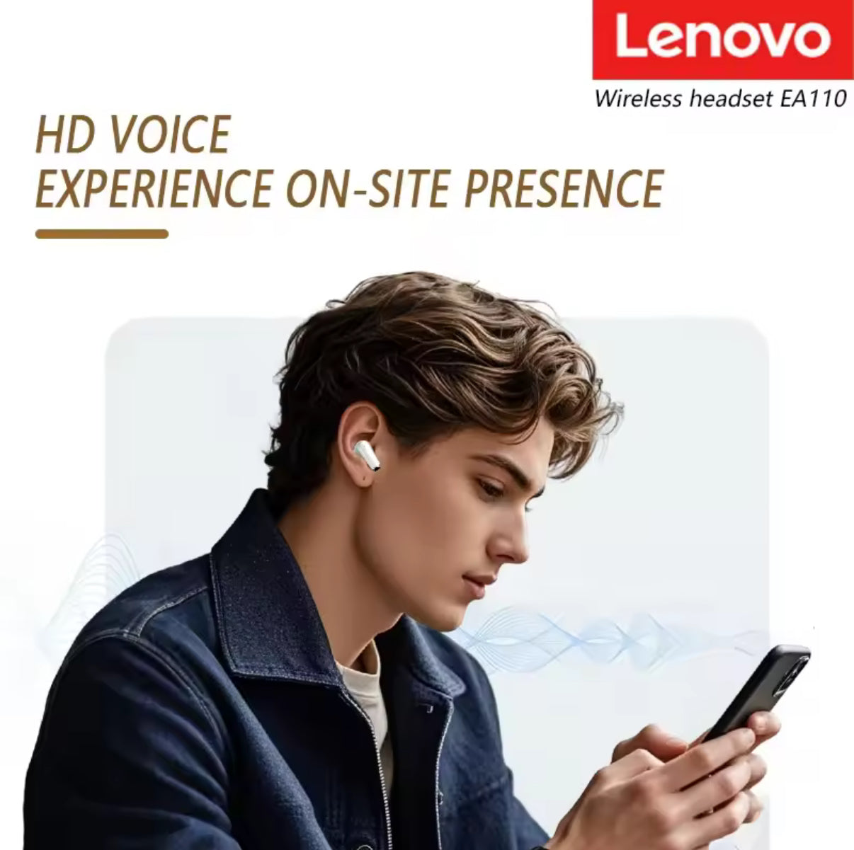 Lenovo EA110 Wireless Earbuds with Charging Case | Bluetooth 5.4 | 24H Playtime | HD Mic - SuperHub