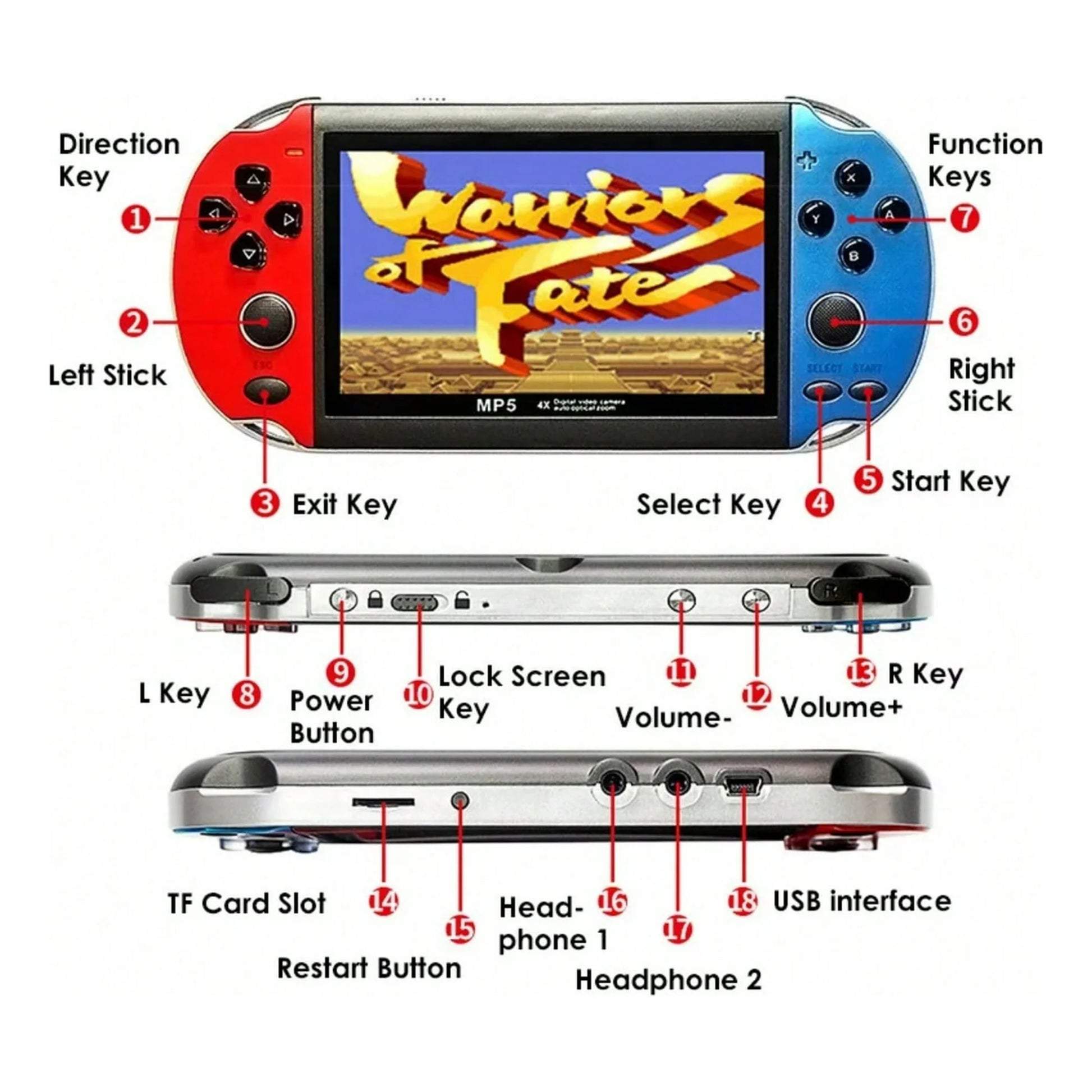 X7 Handheld Game Console – 4.1" HD Screen | 1000+ Built-in Games | MP4, Music - SuperHub