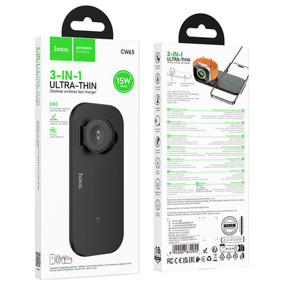 Hoco 15W Ultra Thin 3 in 1 Wireless Charger (CW65)