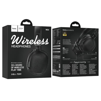 Hoco Leather Bluetooth Headset w/ 32 Hours (W64)