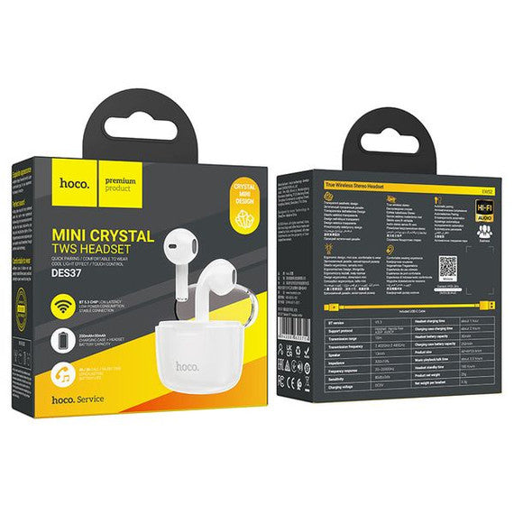 Wireless TWS Earbud w/ Crystal Case, 5 Hours DES37 - SuperHub