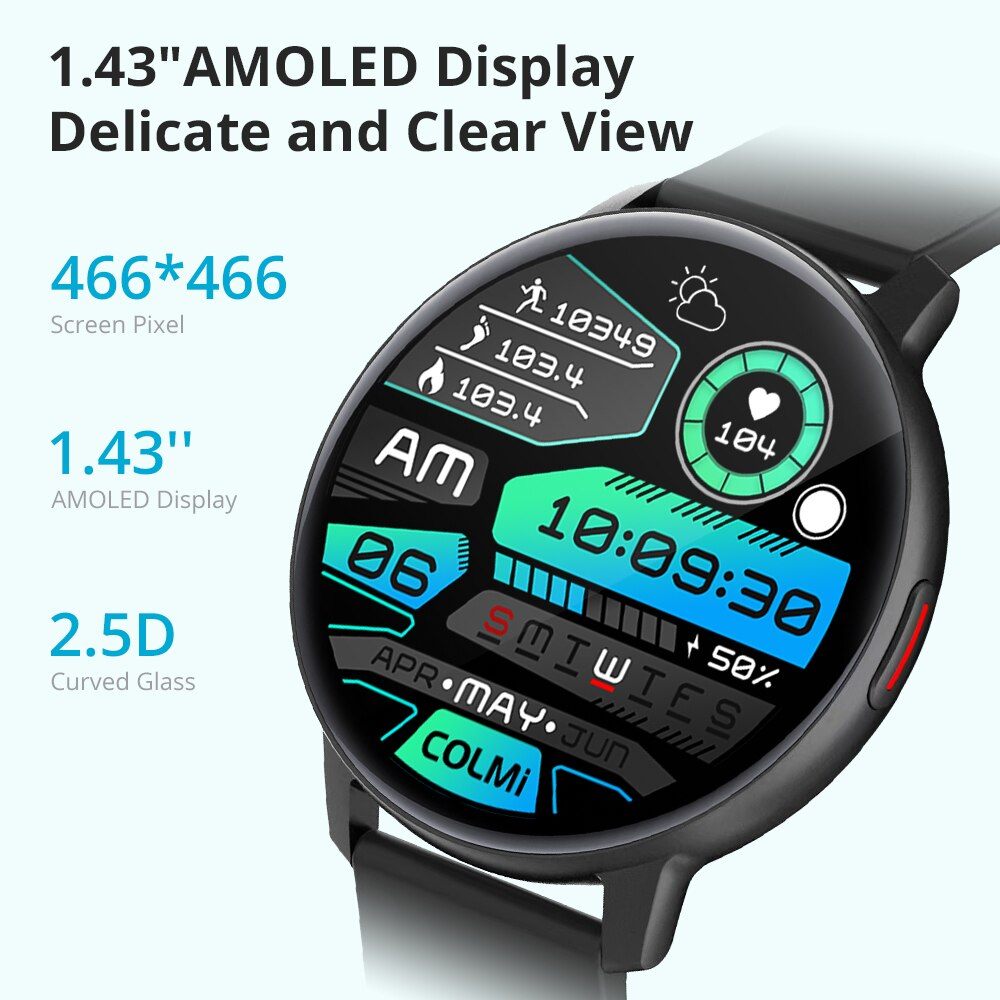 COLMI I31 Smartwatch 1.43 Inch AMOLED Screen 100 Sports Modes 7 Day