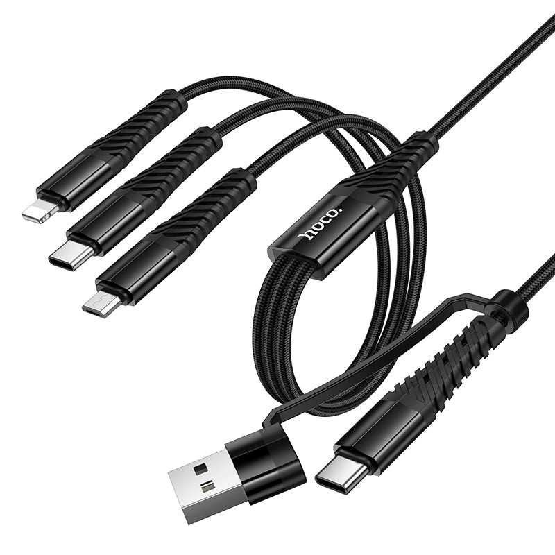 Hoco 6-in-1 Nylon Braided Universal Multi-Charging Cable (X123)
