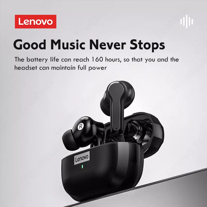 Lenovo LP1S TWS Wireless Bluetooth 5.0 Sport Noise Reduction HIFI Bass Earphone with Mic- Black - SuperHub