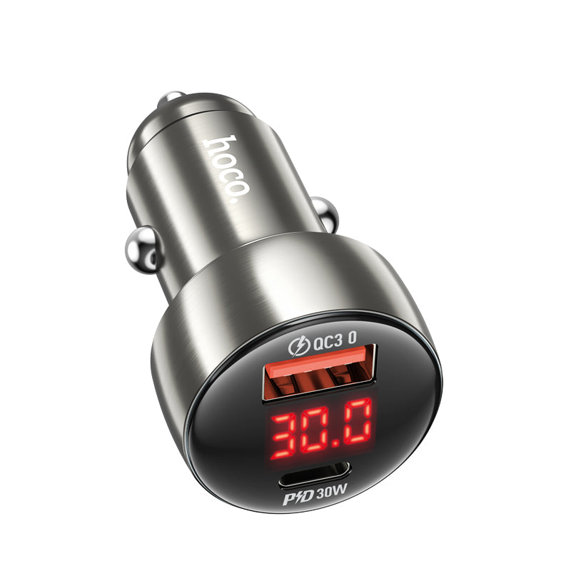 48W PD + QC Metallic Super Fast Car Charger w/ LED Display Z50