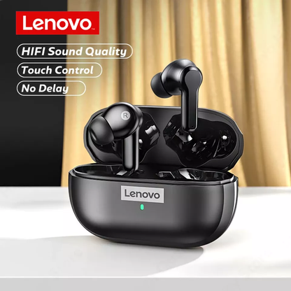 Lenovo LP1S TWS Wireless Bluetooth 5.0 Sport Noise Reduction HIFI Bass Earphone with Mic- Black - SuperHub