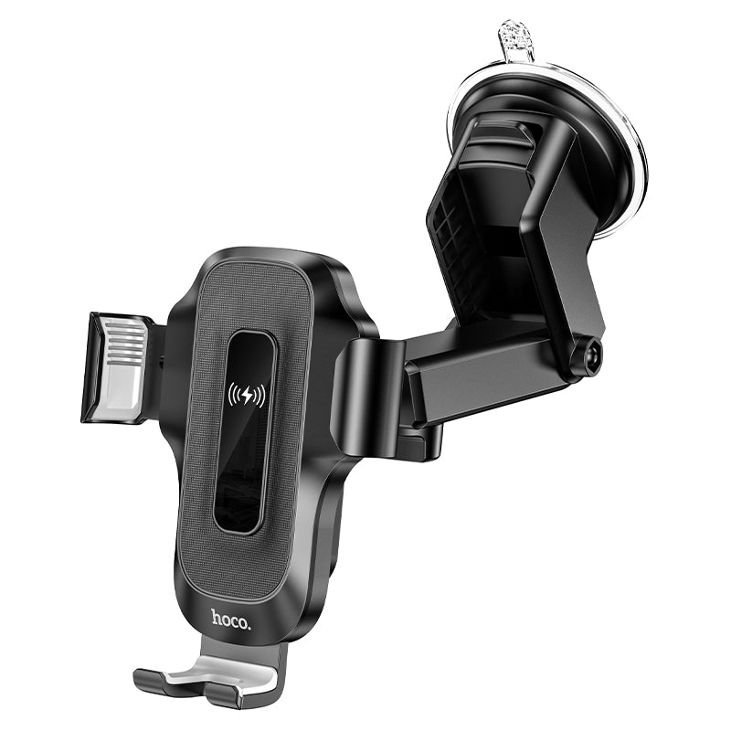 Hoco HW3 15W Automatic Clamping Wireless Charging Phone Holder | Windshield & Dashboard Mount - SuperHub