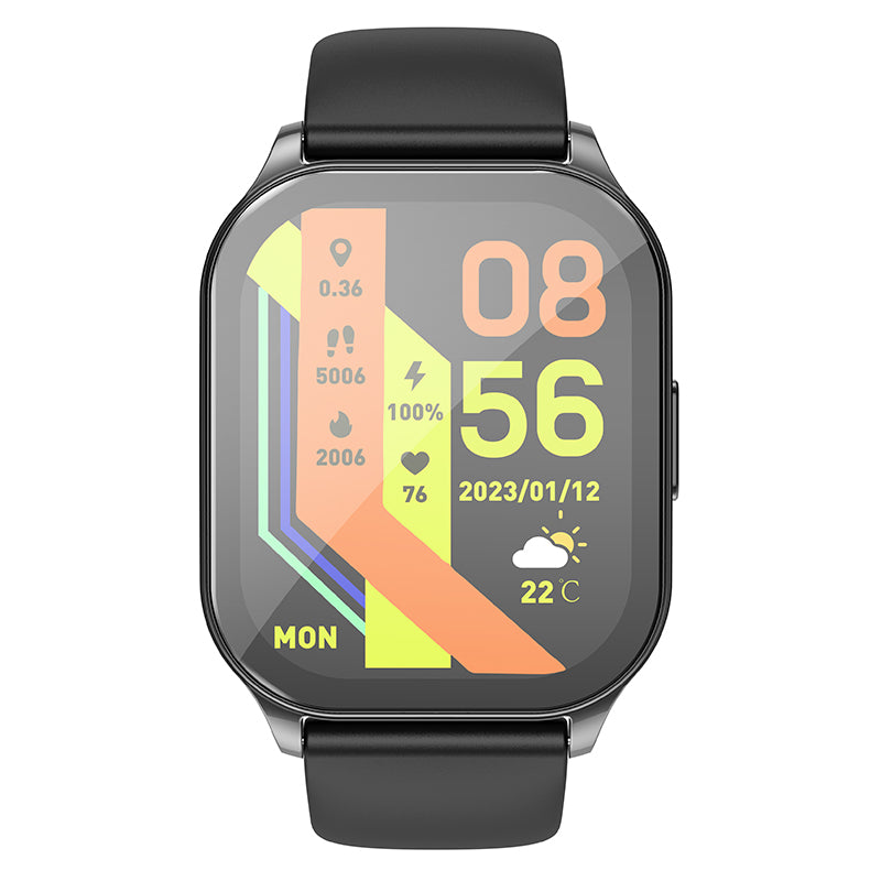 Smart Sports Watch w/ Call Feature, AMOLED, 7~10 Days Battery Life (Y19) Black - SuperHub