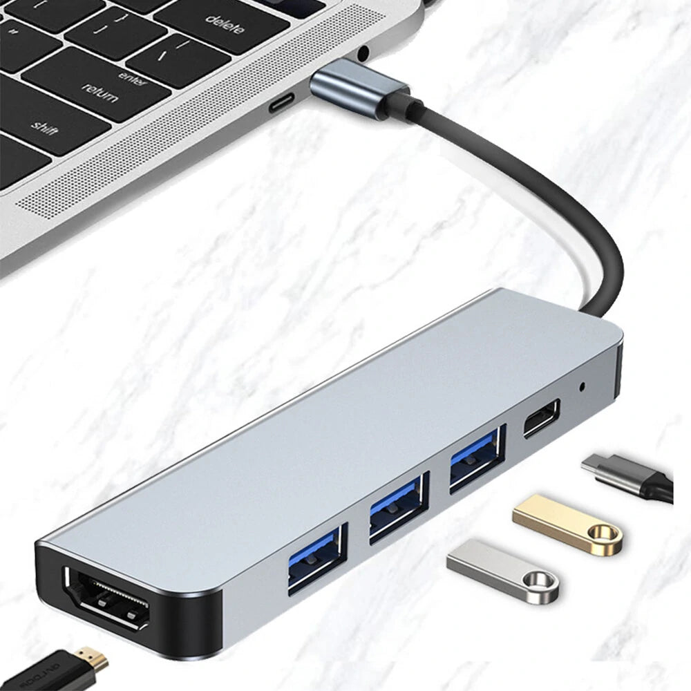 5 IN 1 USB-C Hub Splitter Type-C Docking Station 4K HDMI - SuperHub