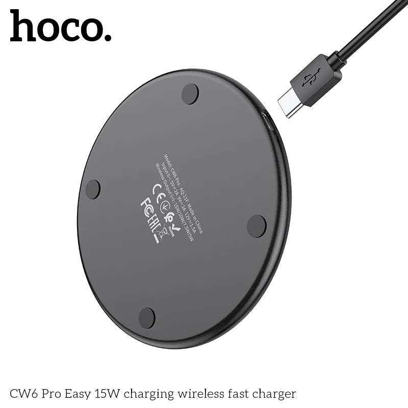 Hoco 15W Wireless Charger w/ LED Light - SuperHub