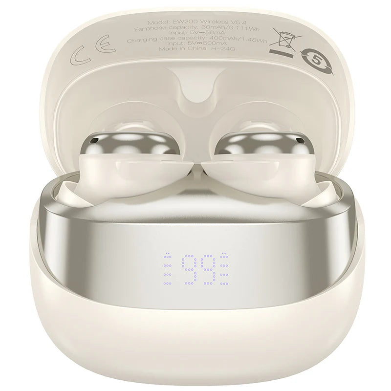 HOCO EW200 WIRELESS EARPHONES WITH CHARGING CASE - MILKY WHITE - SuperHub