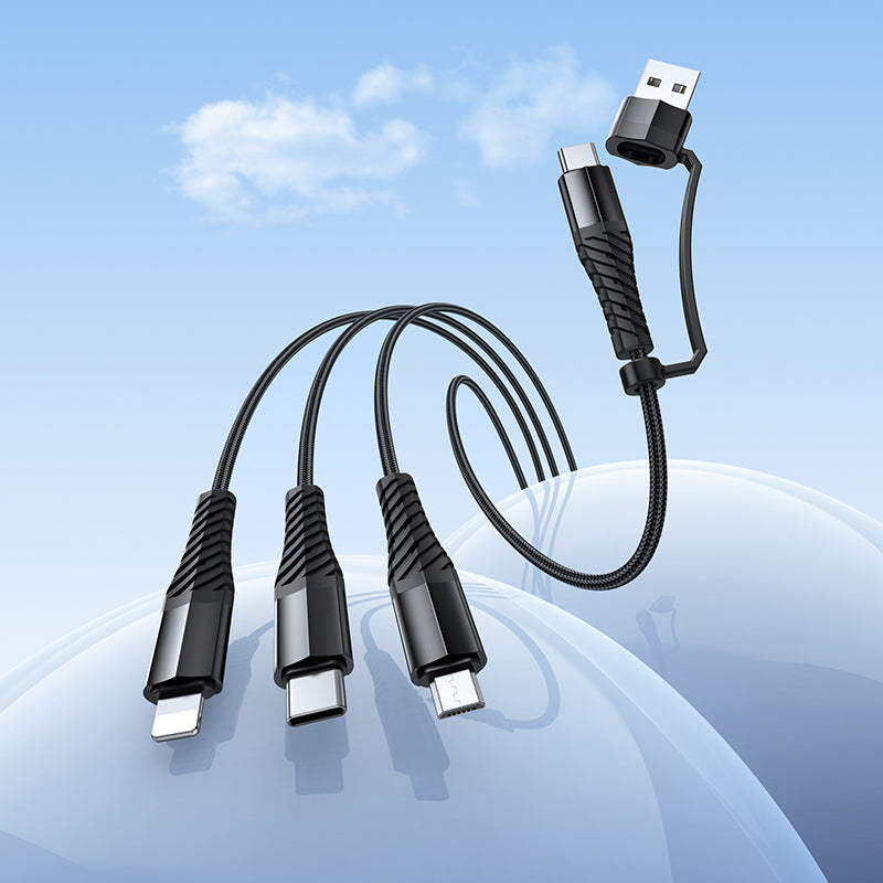 Hoco 6-in-1 Nylon Braided Universal Multi-Charging Cable (X123)