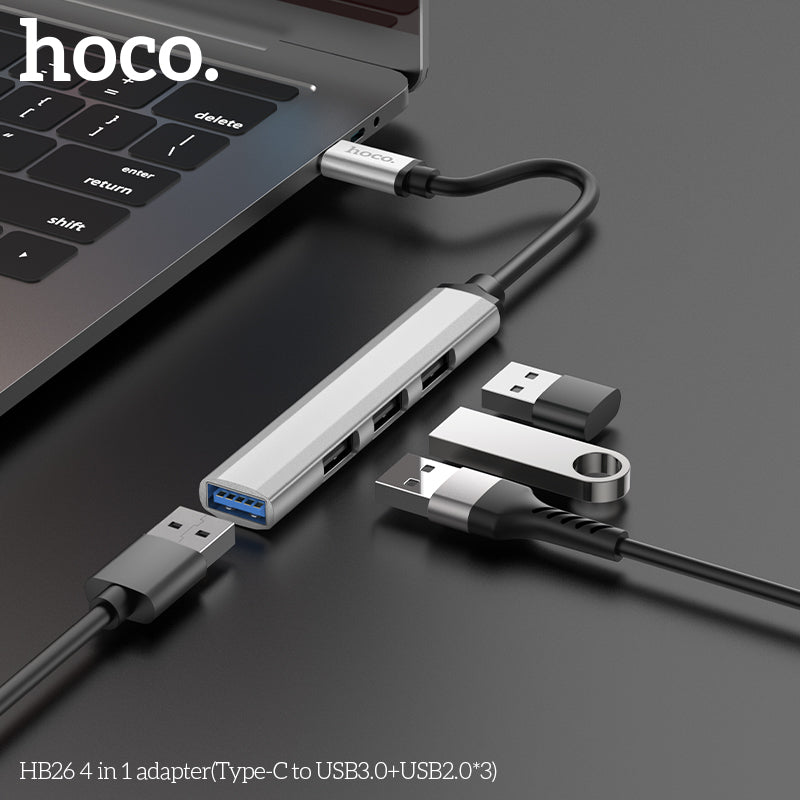 4 in 1 Type C to USB Hub (HB26) - SuperHub