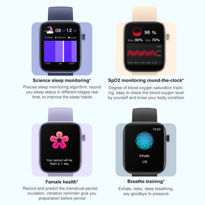 COLMi P71 Smartwatch - Lavender| Advanced Heart Rate Monitoring & Step Tracking