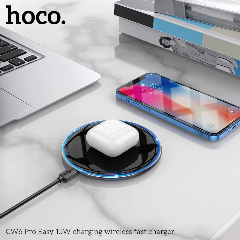 Hoco 15W Wireless Charger w/ LED Light - SuperHub