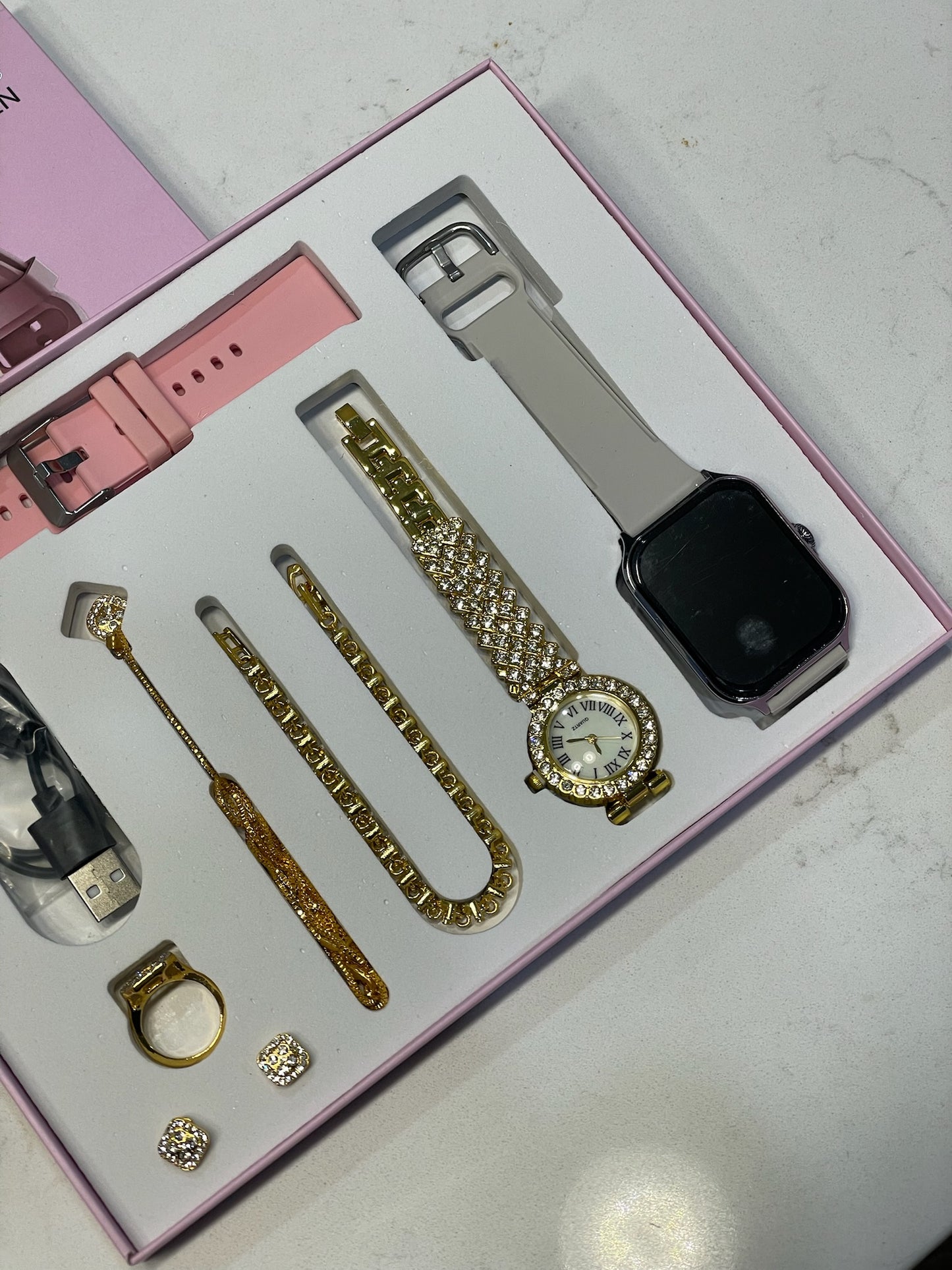 A58 PLUS SMART WATCH WITH JEWELLERY GIFT SET