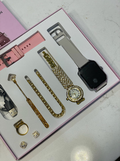 A58 PLUS SMART WATCH WITH JEWELLERY GIFT SET