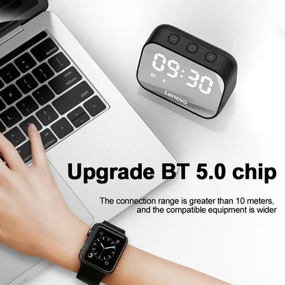 Lenovo ThinkPlus TS13 Multi-functional Wireless Bluetooth Speaker with Alarm Clock - Black - SuperHub
