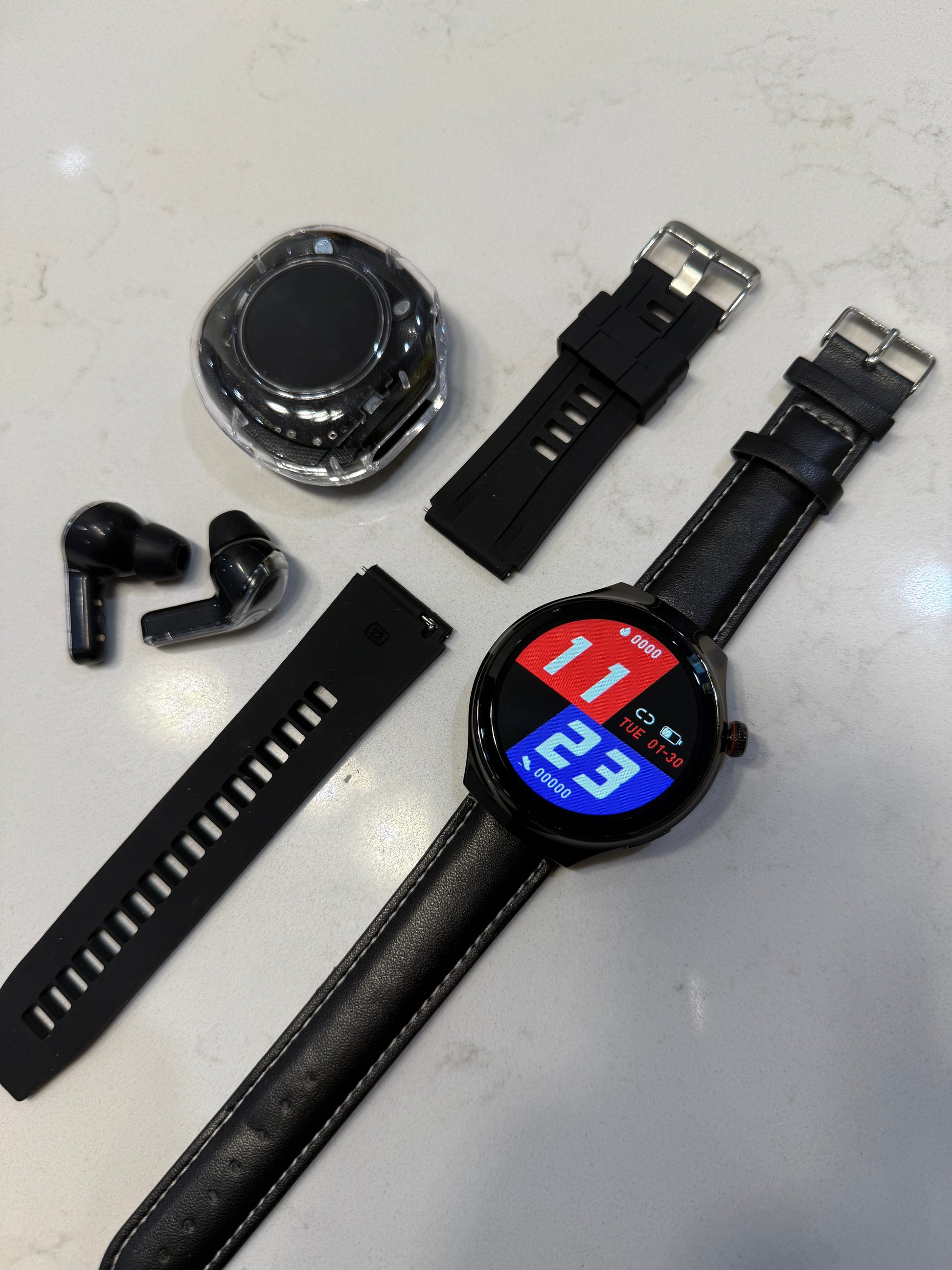 D21 Round Smart Watch with Earphone Set - SuperHub