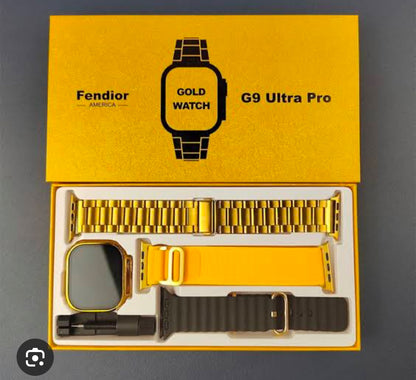 Fendior G9 Ultra Pro Smart Watch - Bluetooth Calling, Health Monitoring & 3 Interchangeable Straps