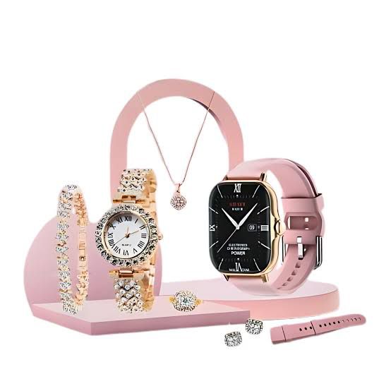 A58 Plus Smart Watch with Luxury Jewellery Gift Set