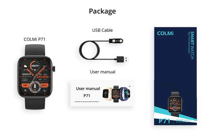 COLMi P71 Smartwatch - Black - SuperHub