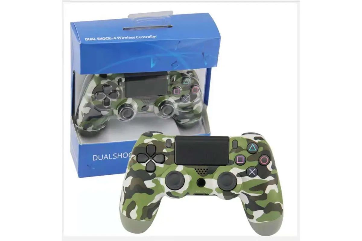 Bluetooth wireless Play Station 4 compatible controller - Green Camouflage - SuperHub