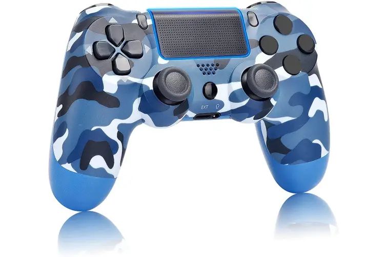 Bluetooth wireless Play Station 4 compatible controller - Blue Camouflage - SuperHub