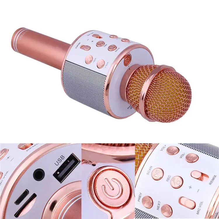 Wireless KTV Karaoke Microphone - Portable Handheld - PINK - SuperHub