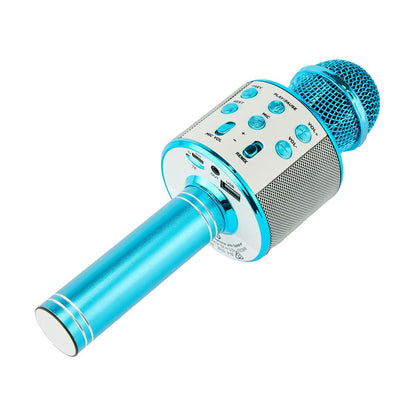 Wireless KTV Karaoke Microphone - Portable Handheld - BLUE - SuperHub