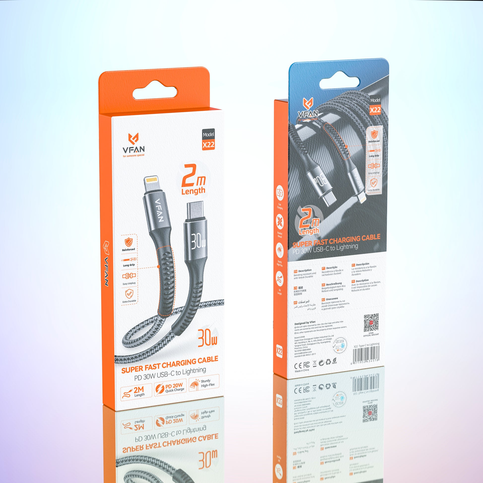 Super Fast Charging Cable with Reinforced Long Grip (X22) - 60W Type C to Type C (2 Meter) - SuperHub