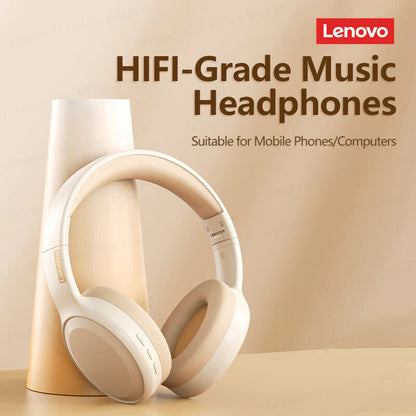Lenovo TH30 Wireless Headphones Bluetooth Earphone 5.0 Foldable Headset - cream - SuperHub