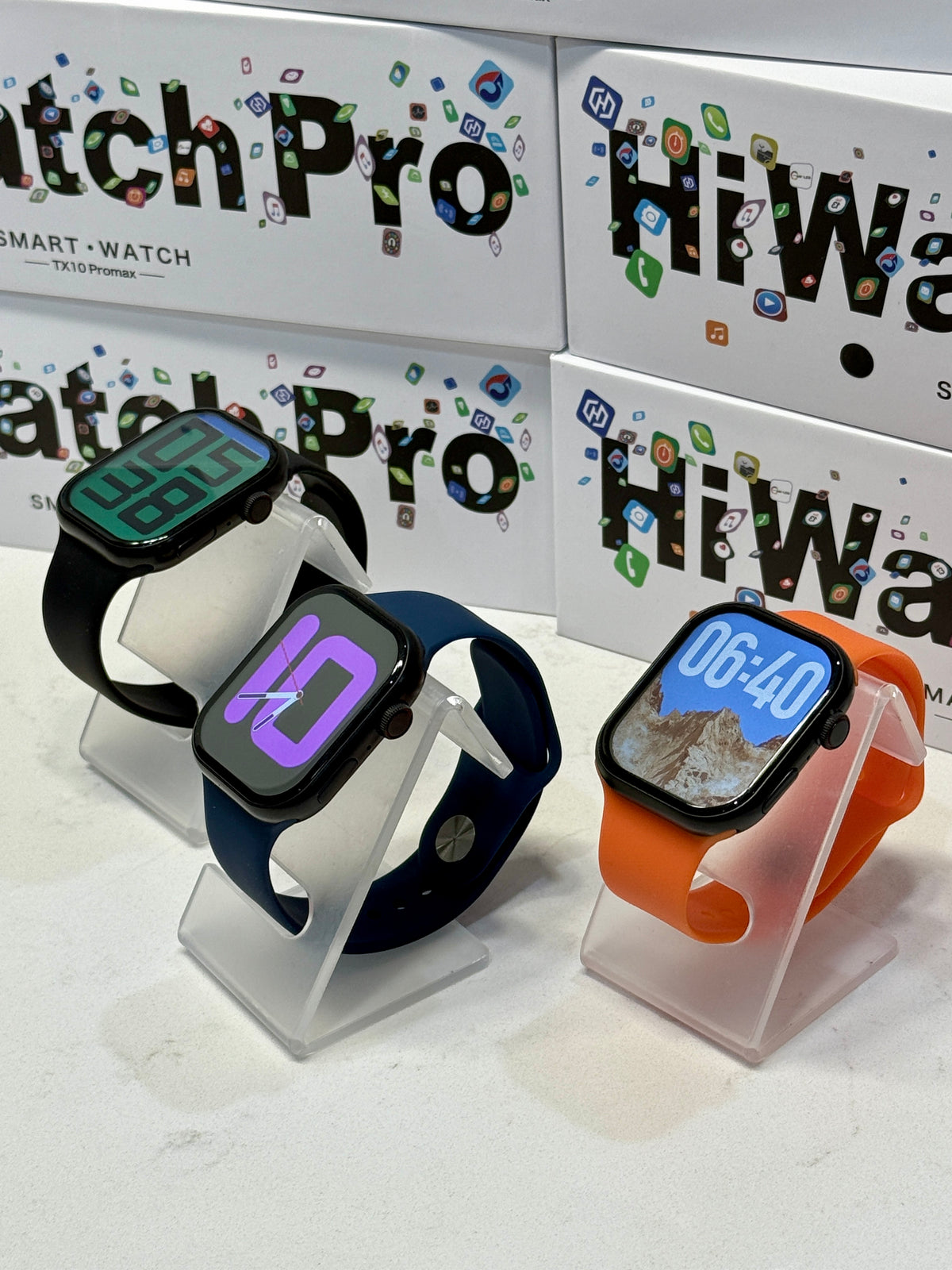 SuperHub TX10 Pro Max Smartwatch displaying a digital screen with health and fitness tracking features.