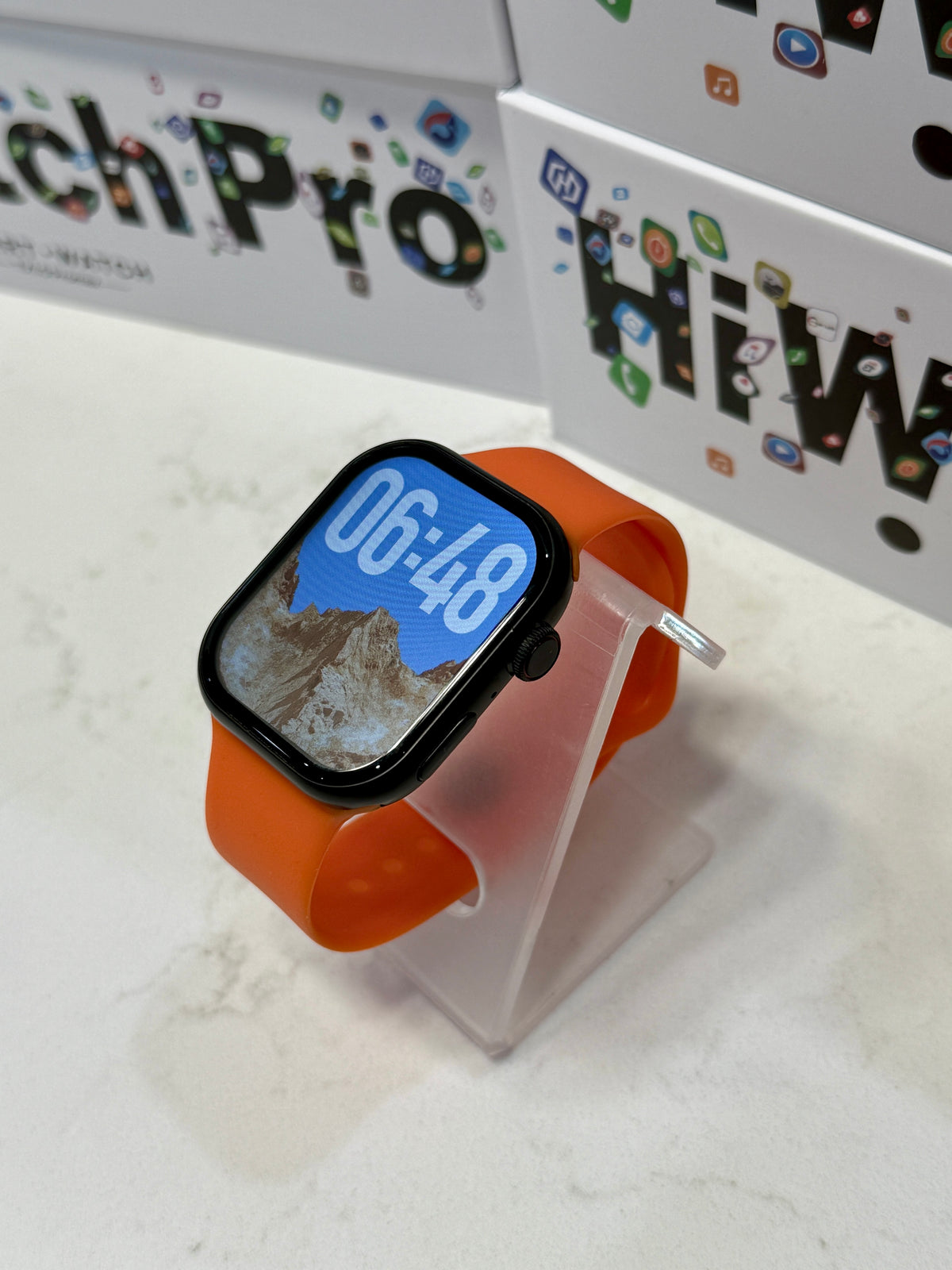 SuperHub TX10 Pro Max Smartwatch showing digital display with fitness tracking features and sleek black band.