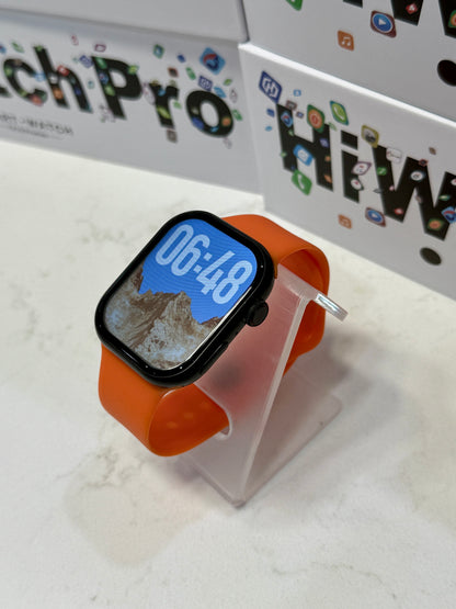 SuperHub TX10 Pro Max Smartwatch showing digital display with fitness tracking features and sleek black band.