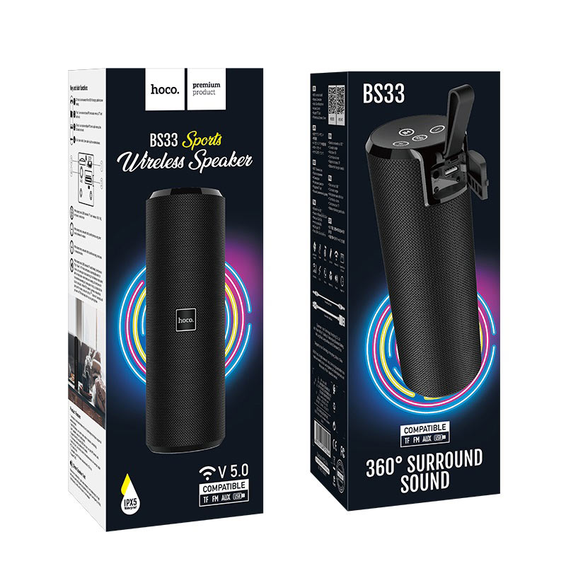 Wireless speaker “BS33 Voice” portable loudspeaker - Black - SuperHub