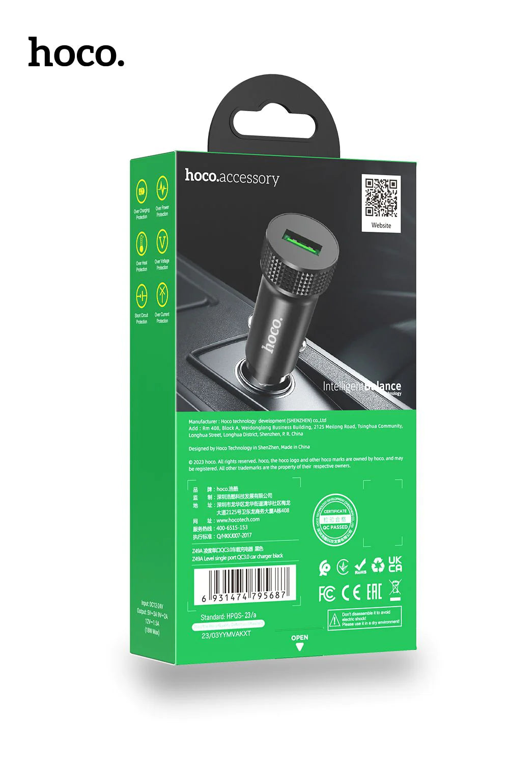 Hoco 2.4A USB Car Charger Fast Charge Z49A - SuperHub