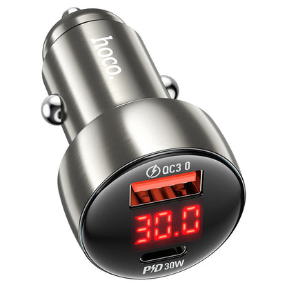 48W PD + QC Metallic Super Fast Car Charger w/ LED Display Z50