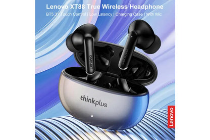 Lenovo XT88 - Bluetooth Wireless Earphones With Charging Case, Inbuilt Microphone - Black - SuperHub