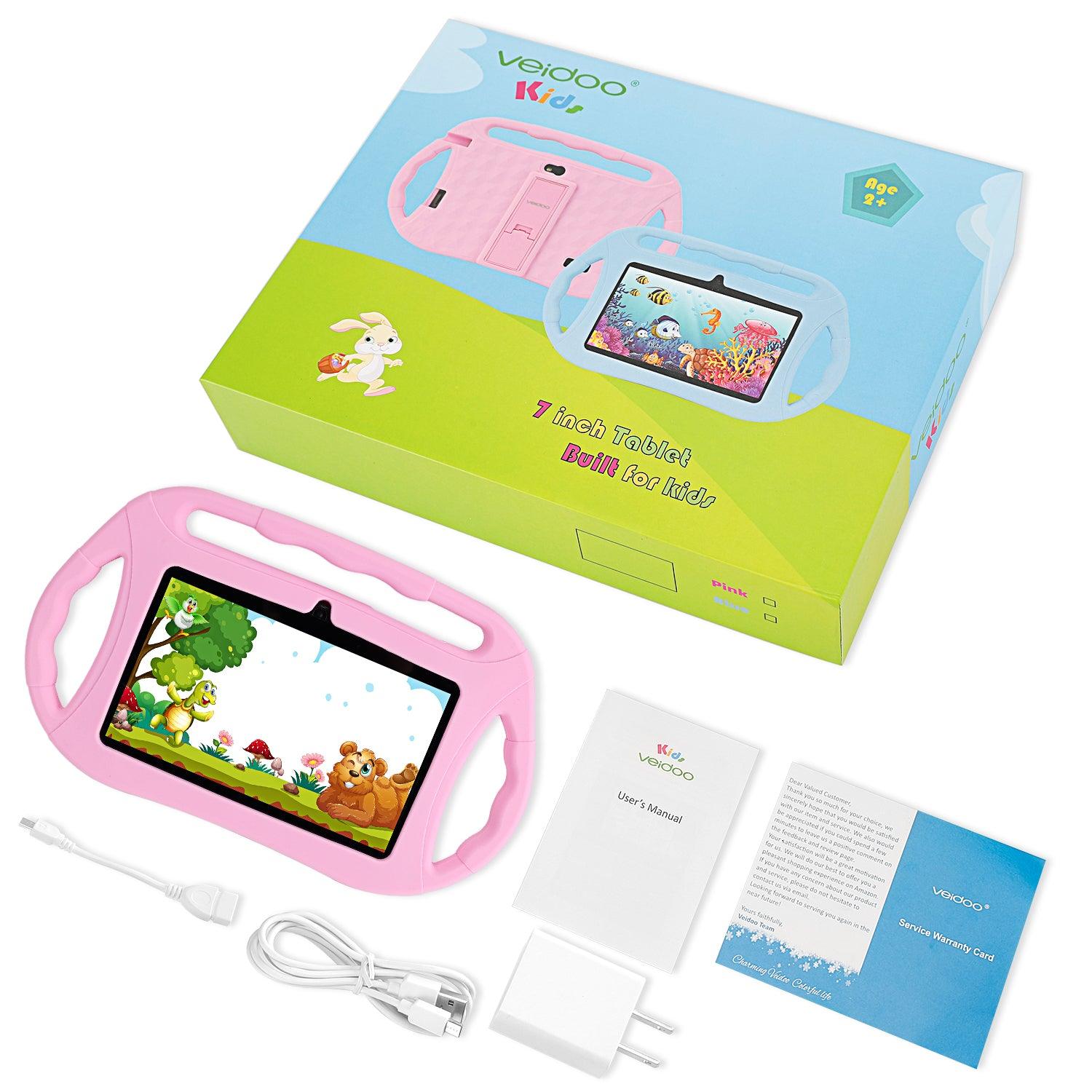 Veidoo 7” Android Tablet with protective case - Pink - SuperHub